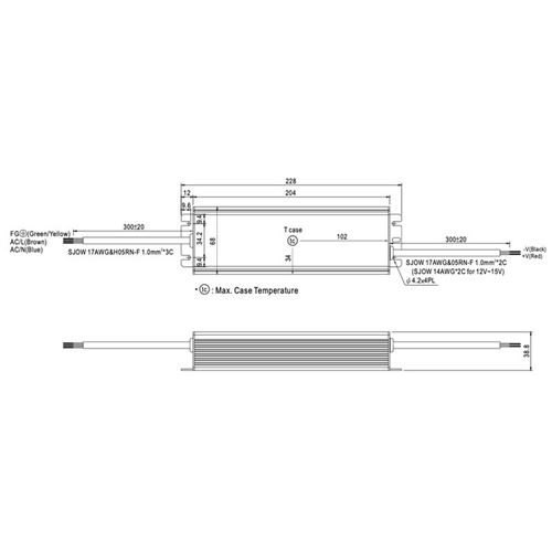 HLG-185H-15A dimensions