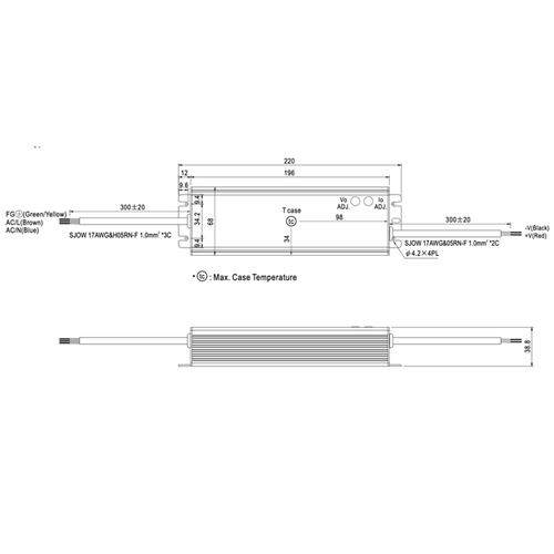 HLG-100H-24A dimensions