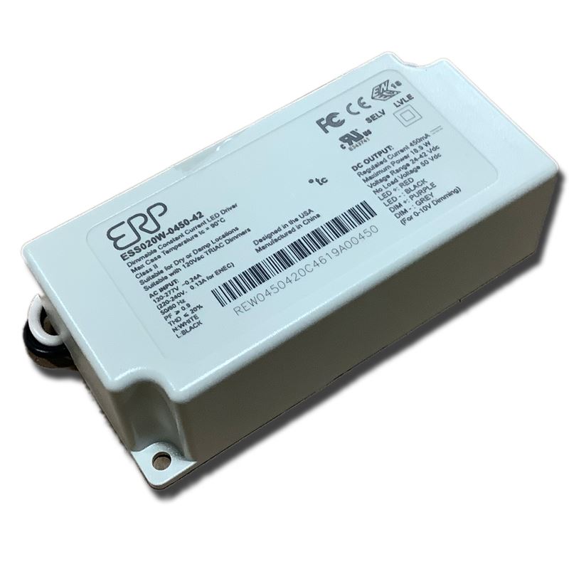 450MA 19W 24-42VDC ERP ESS020W-0450-42 DIMMABLE CONSTANT CURRENT LED DRIVER 
