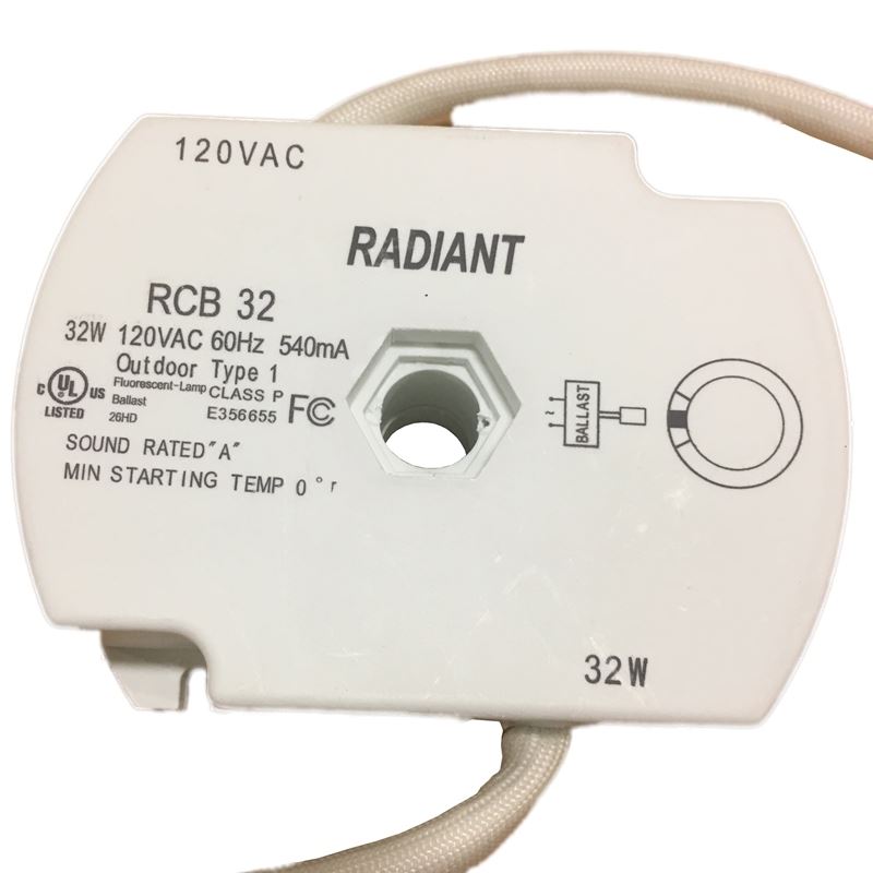 Radiant RCB32 (TLE32) - FC12T9 32W ballast - 120v